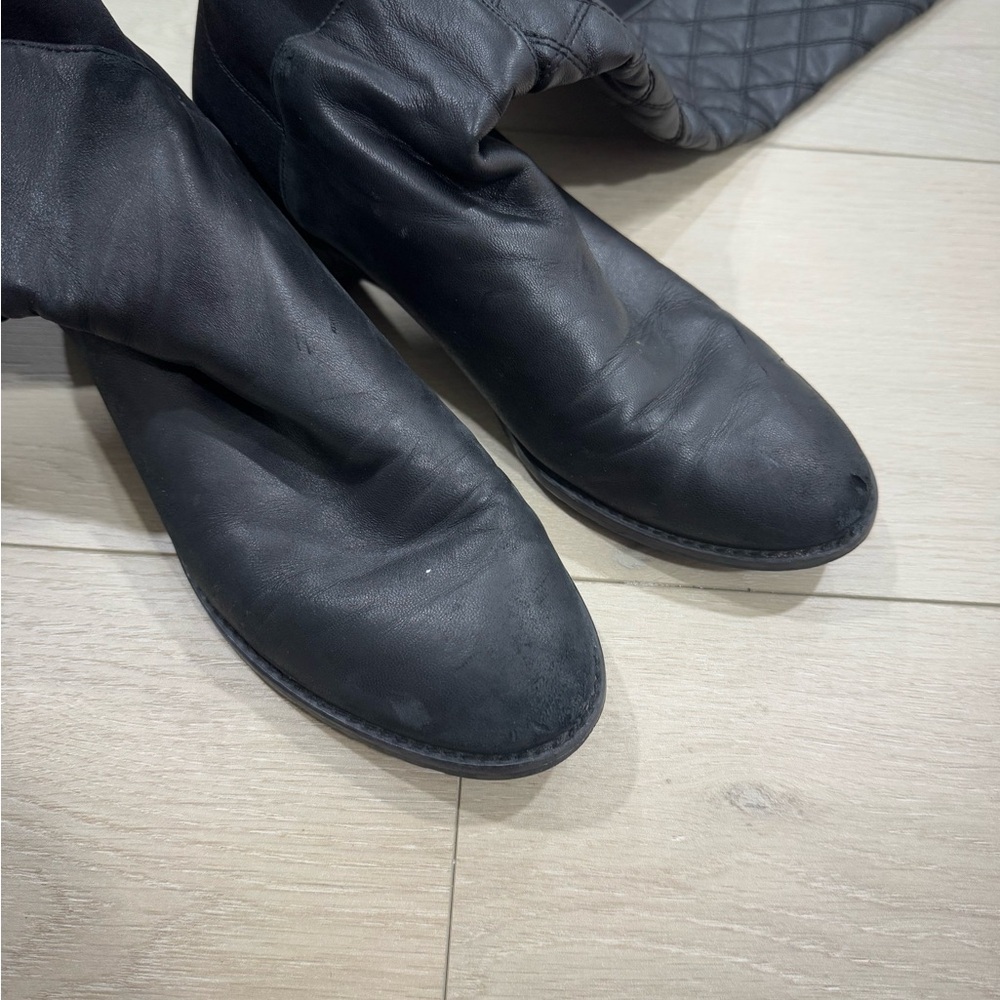 Stuart Weitzman 50/50 leather quilted boots 7.5 - Picture 10 of 12